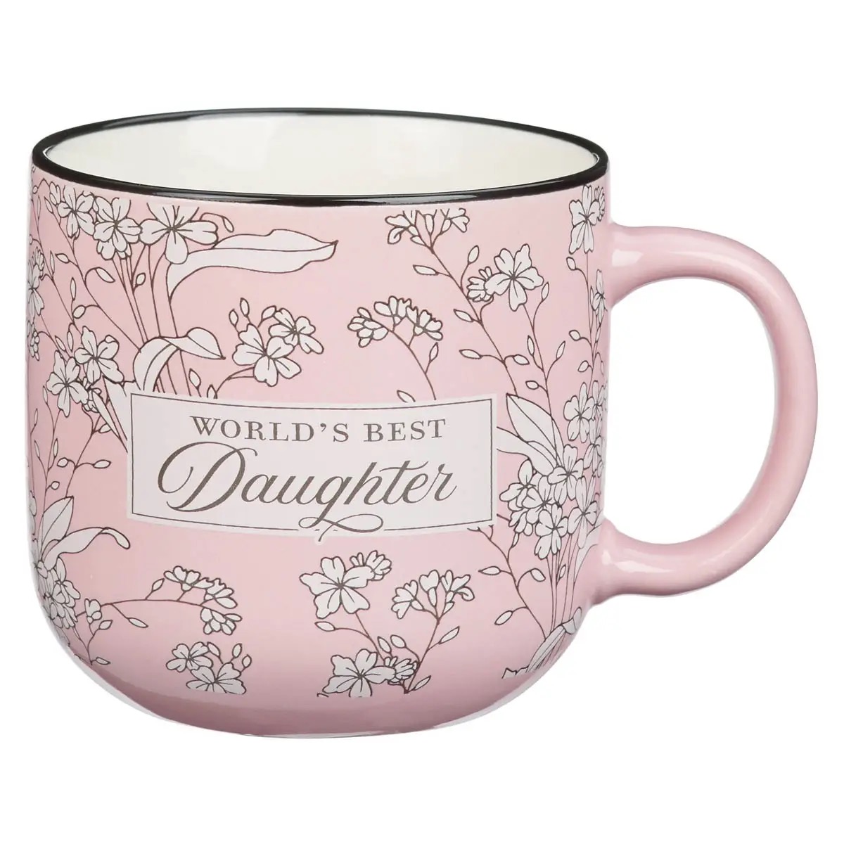 Pink floral World's Best Daughter ceramic mug